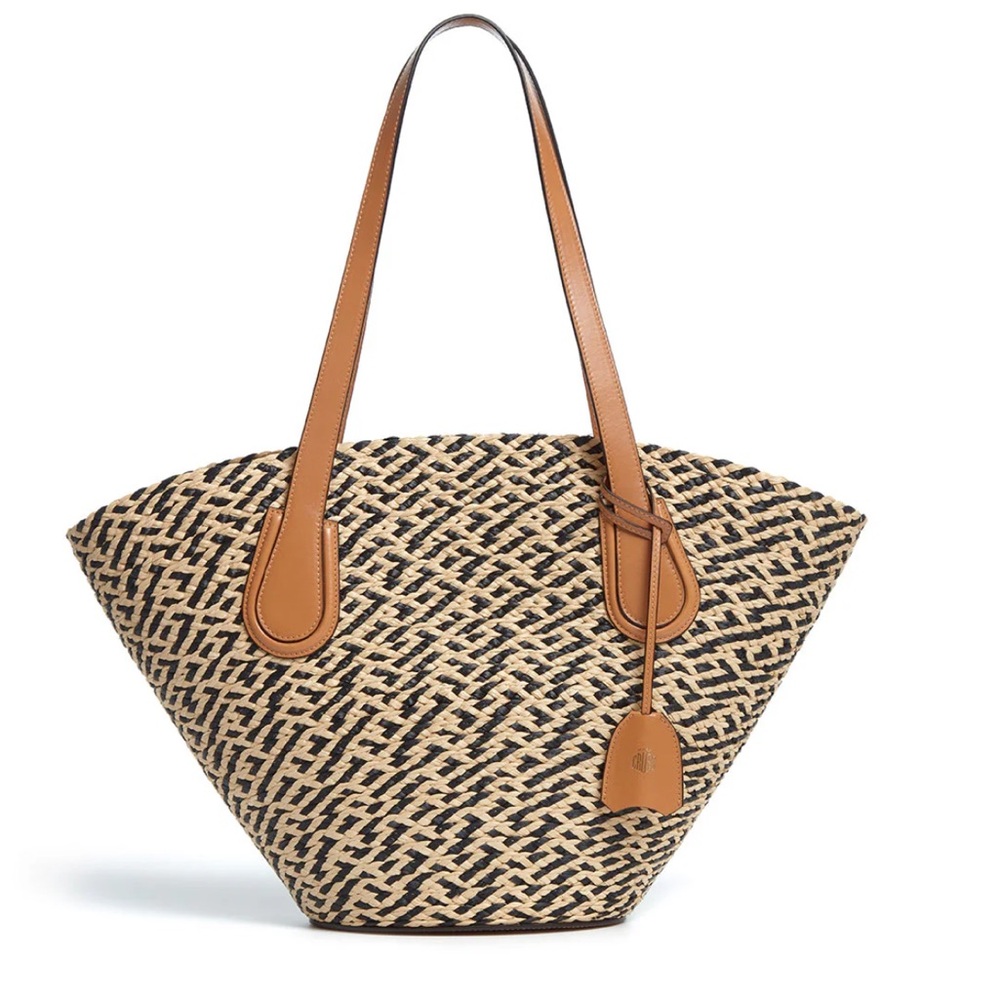 Mark Cross Arc Raffia Basket Tote NWOT